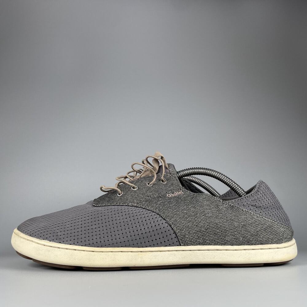 OluKai Nohea Moku Men's Size 11 Gray Casual Shoes Lace Up Sneakers Walking EUC